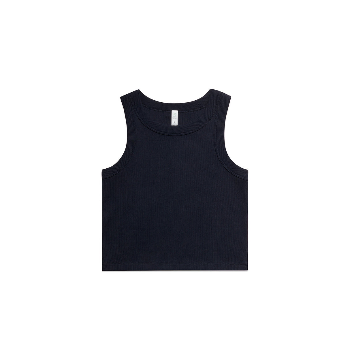 ORGANIC RIB CROP TANK NAVY