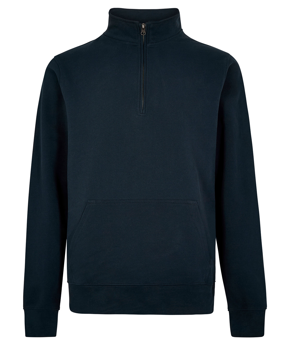 Regular fit 1/4-zip piqué sweatshirt