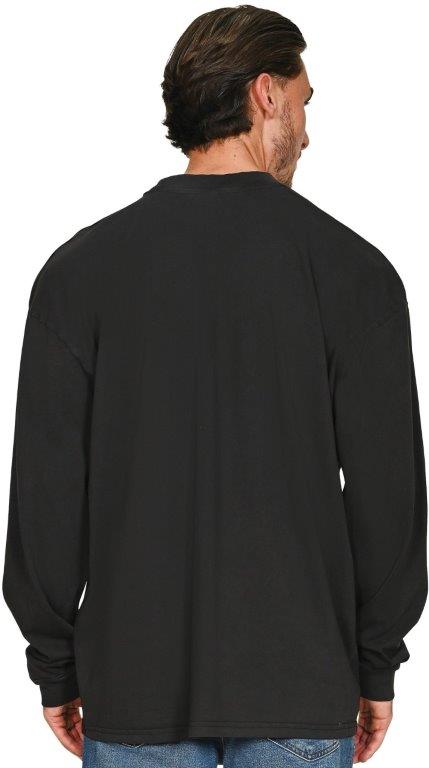 Casual Ringspun Combed 180 Acid Wash Oversize Extended Neck Long Sleeve Tall T