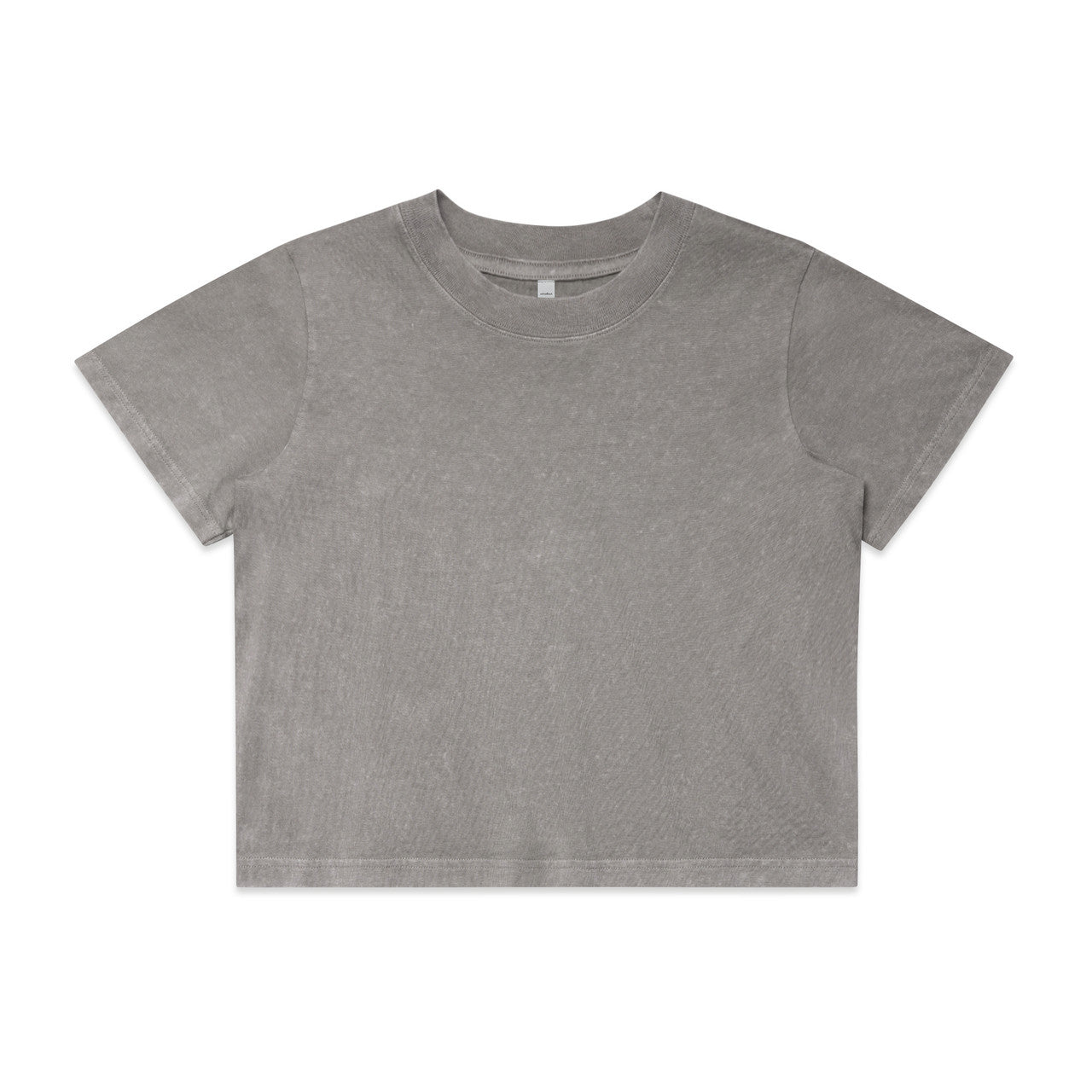 WOS STONE WASH HEAVY CROP GREY STONE