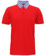 Men's chambray button-down collar polo