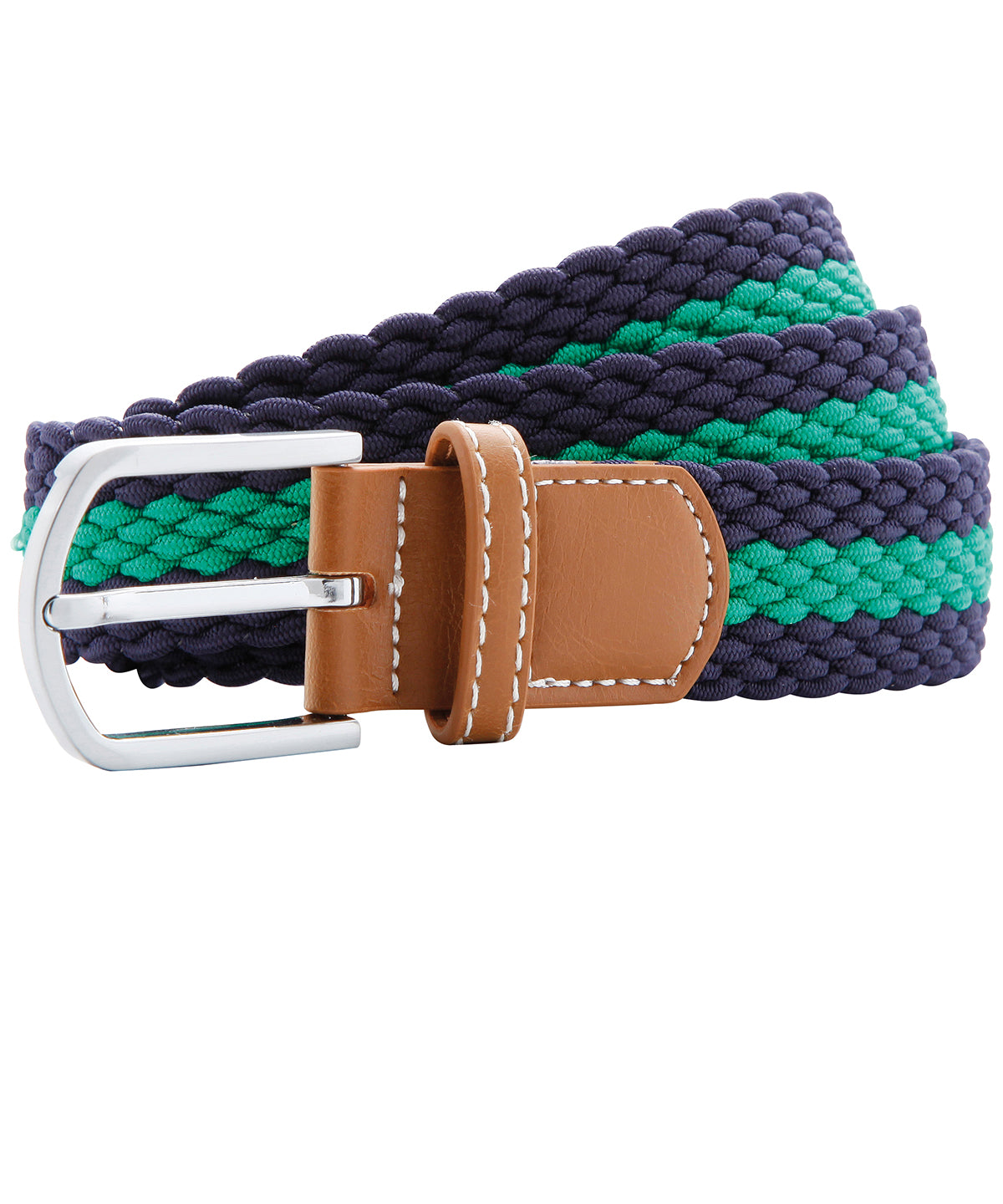 Two-colour stripe braid stretch belt