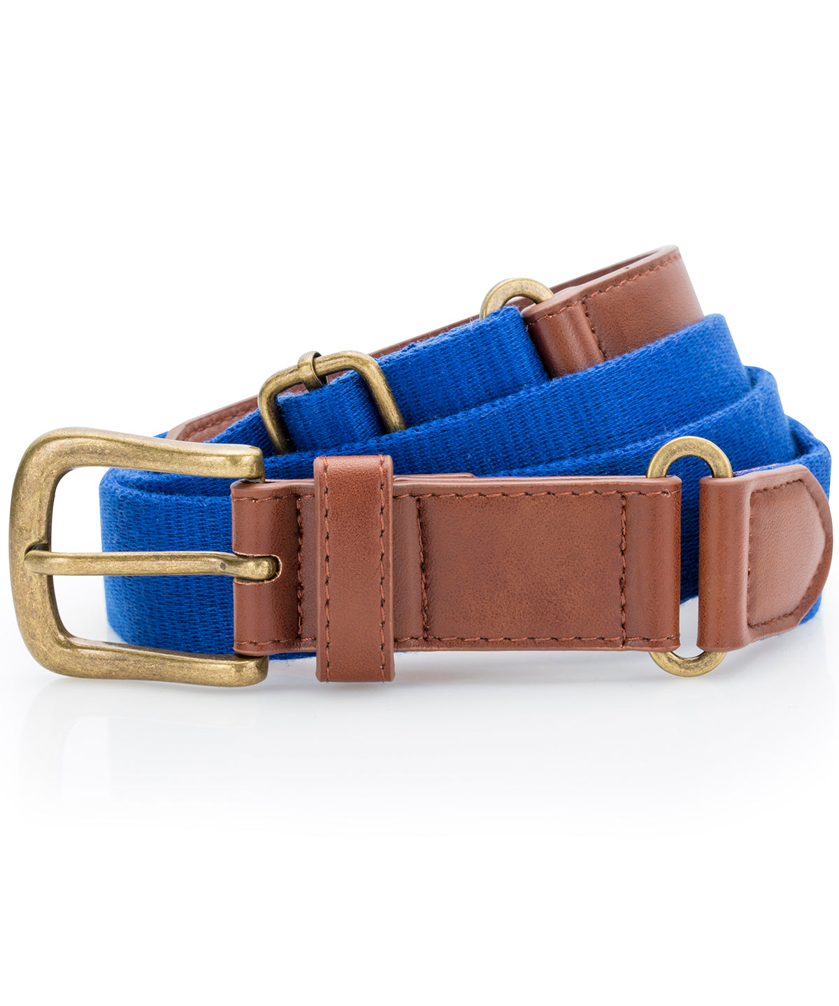 Faux leather and canvas belt