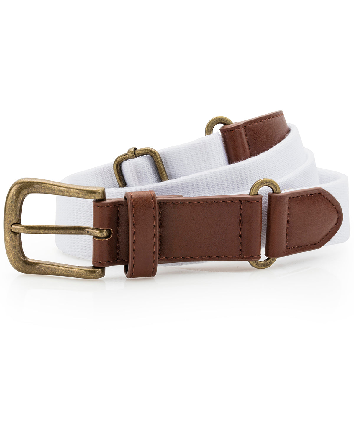 Faux leather and canvas belt