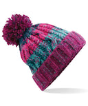 Corkscrew pom pom beanie