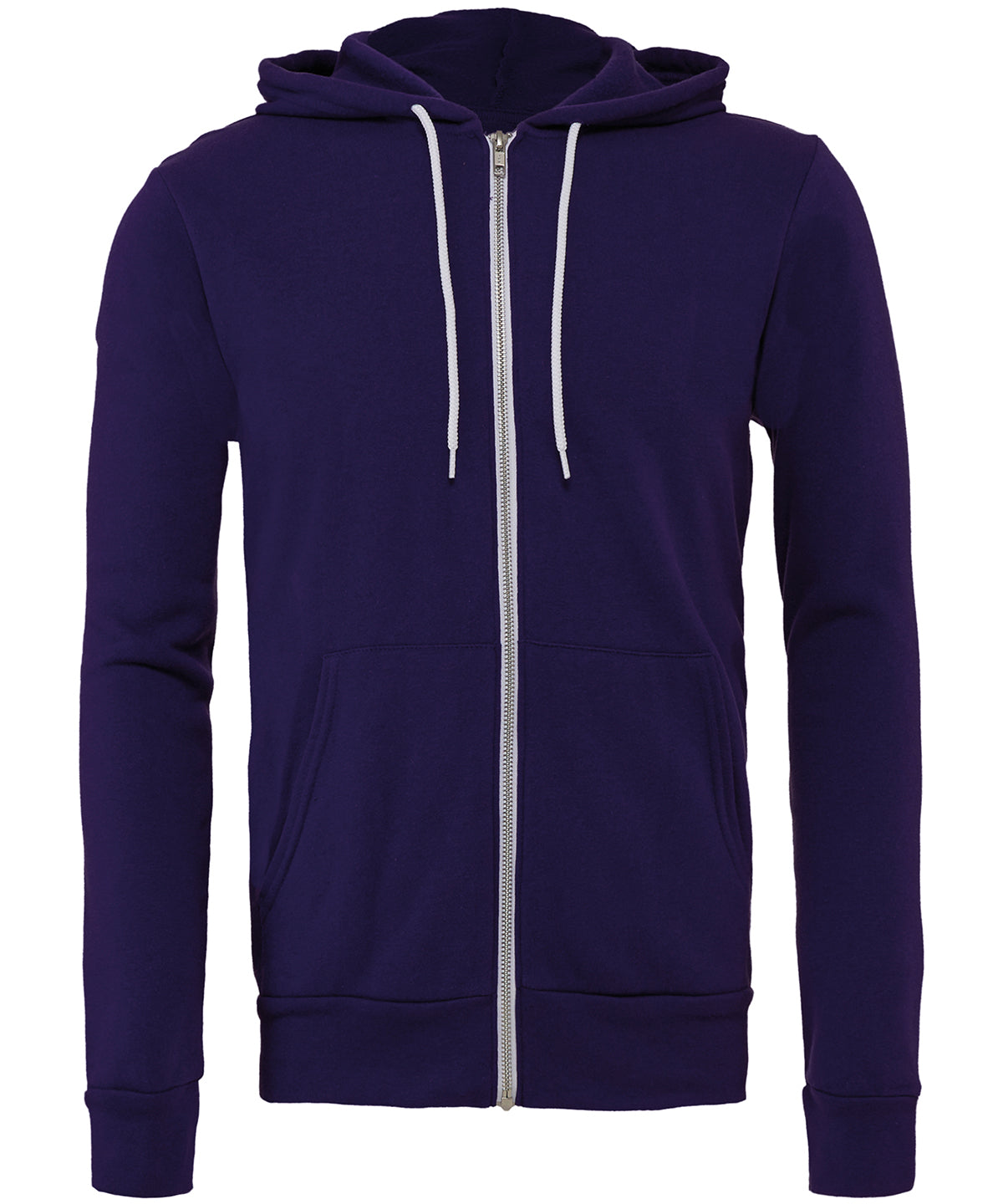 Unisex polycotton fleece full-zip hoodie