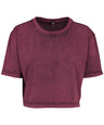 Women's acid washed cropped tee