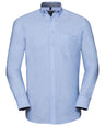 Long sleeve tailored washed Oxford shirt