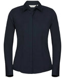 Women's long sleeve polycotton easycare fitted poplin shirt