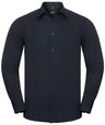 Long sleeve polycotton easycare fitted poplin shirt