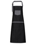 Domain contrast denim bib apron
