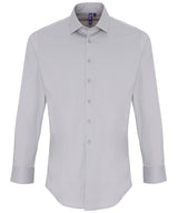 Stretch fit cotton poplin long sleeve shirt
