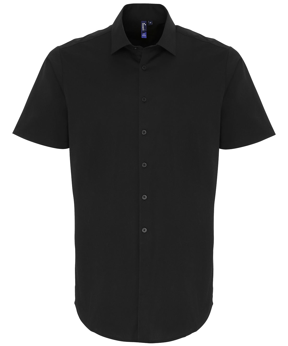 Stretch fit cotton poplin short sleeve shirt