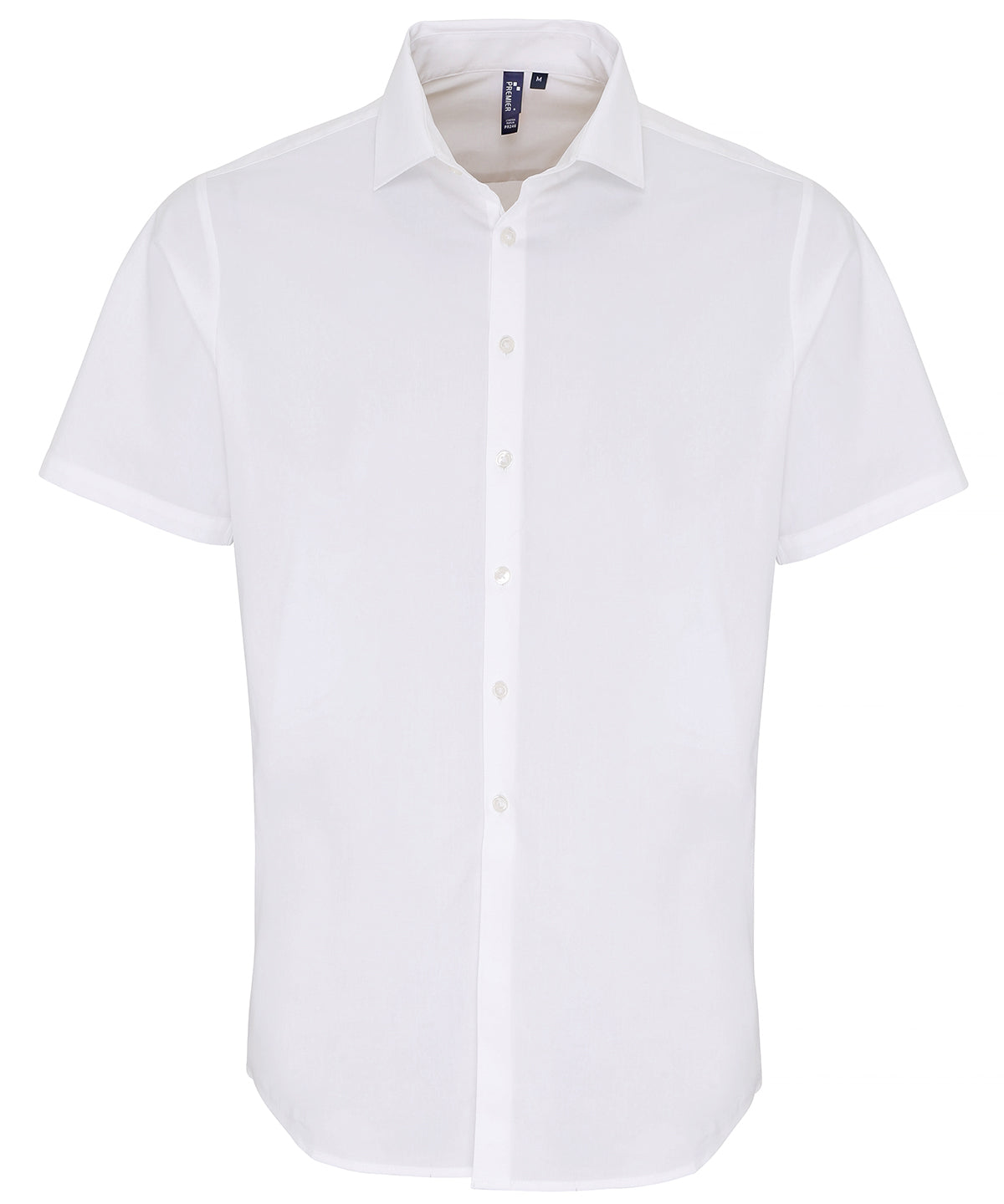 Stretch fit cotton poplin short sleeve shirt