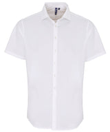 Stretch fit cotton poplin short sleeve shirt