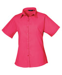 Women's short sleeve poplin blouse