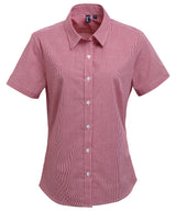 Women's Microcheck (Gingham) short sleeve cotton shirt