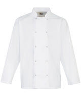 Studded front long sleeve chef's jacket