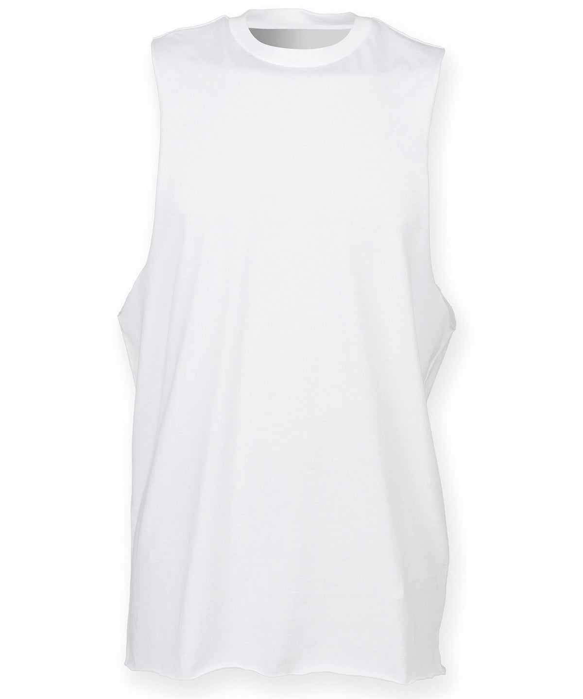 High neck slash armhole vest