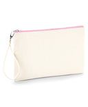 Canvas wristlet pouch