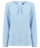 Women's pleat front long sleeve blouse