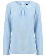 Women's pleat front long sleeve blouse