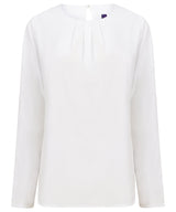 Women's pleat front long sleeve blouse