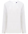 Women's pleat front long sleeve blouse