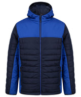Hooded contrast padded jacket