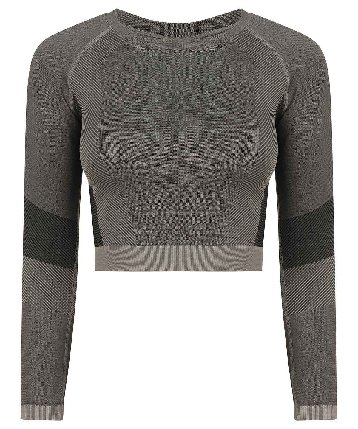 Women's seamless panelled long sleeve crop top