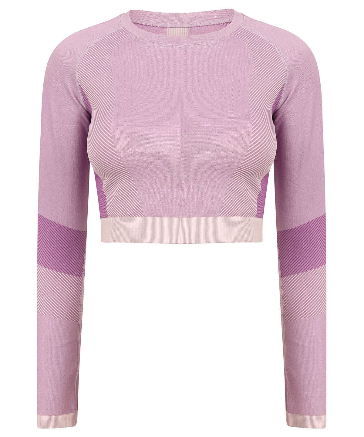 Women's seamless panelled long sleeve crop top