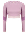 Women's seamless panelled long sleeve crop top