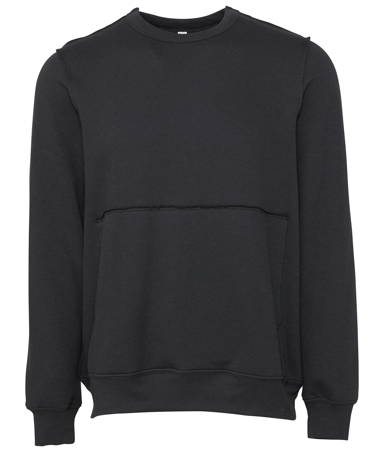 Unisex raw-seam crew pullover