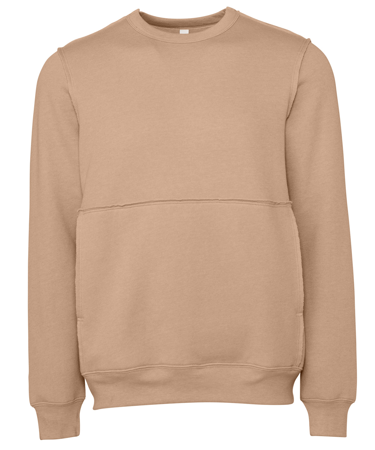 Unisex raw-seam crew pullover