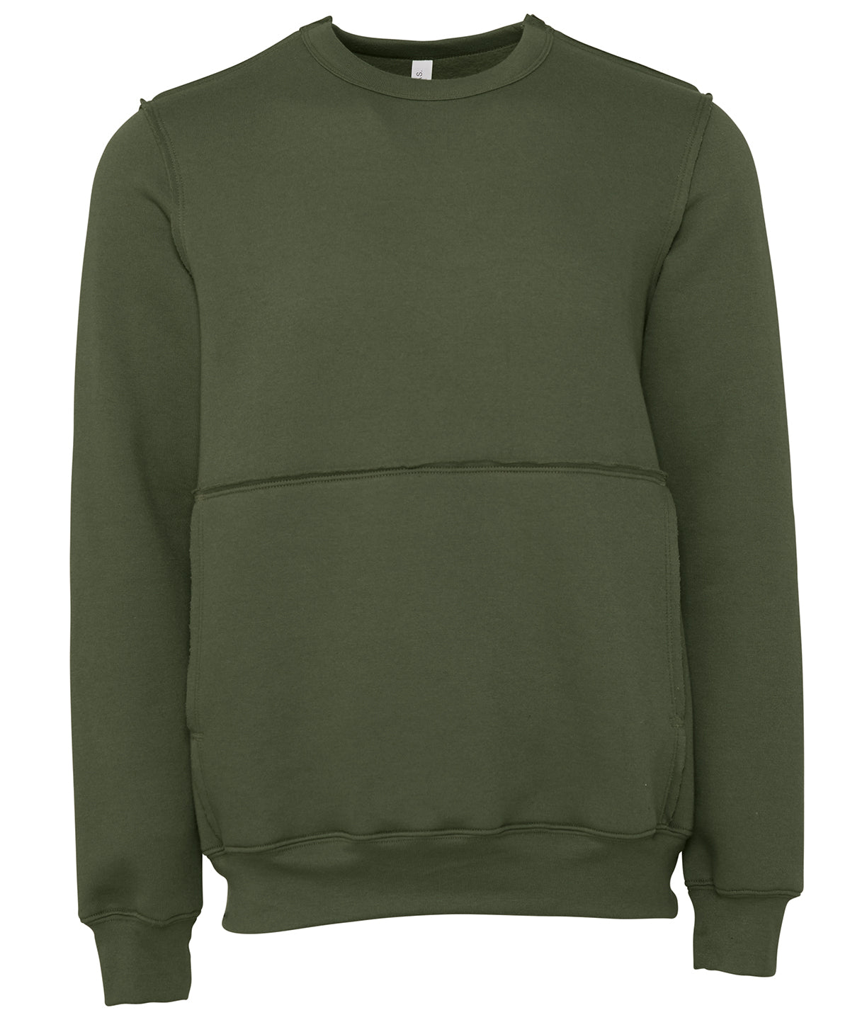 Unisex raw-seam crew pullover