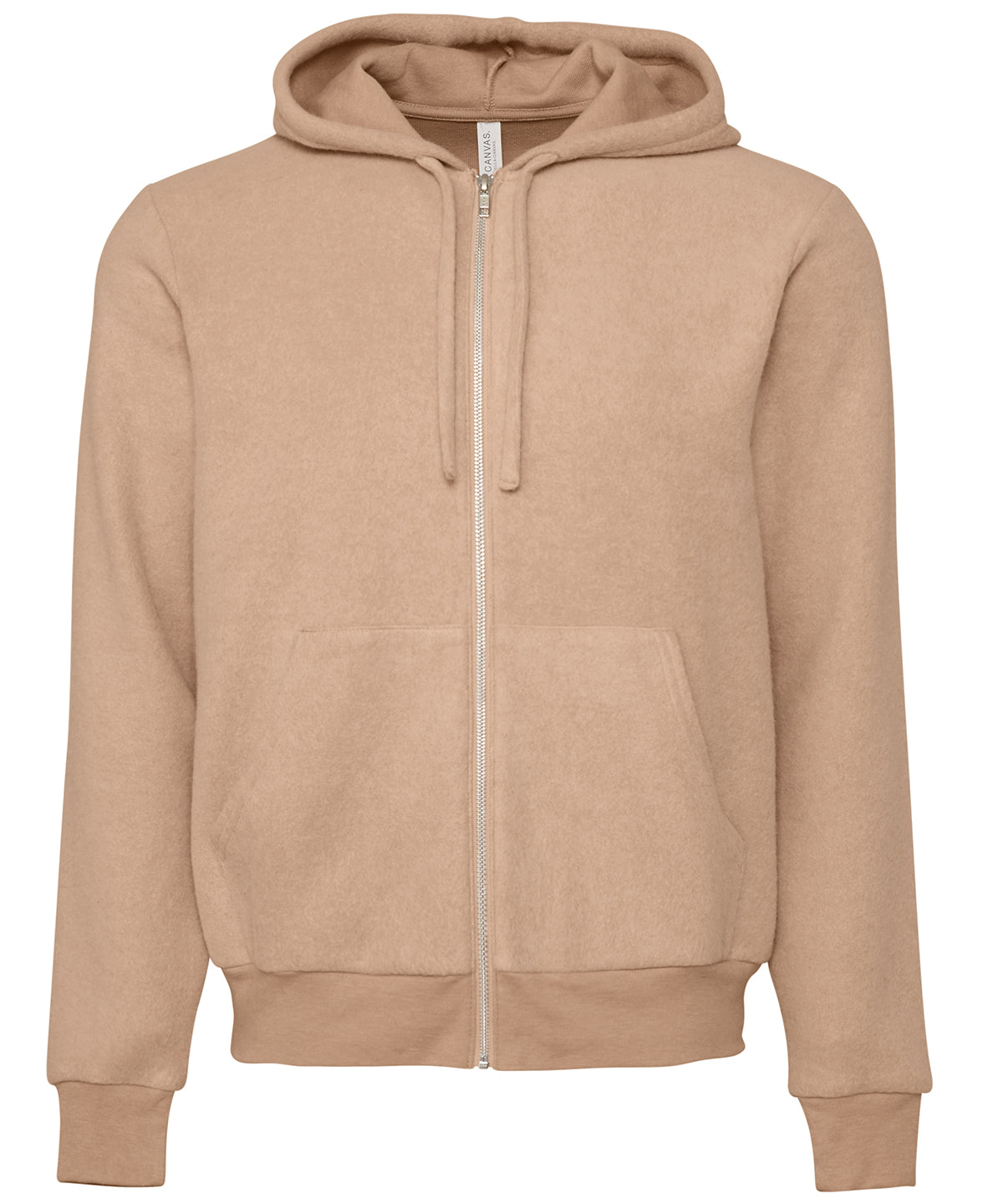 Unisex sueded fleece full-zip hoodie