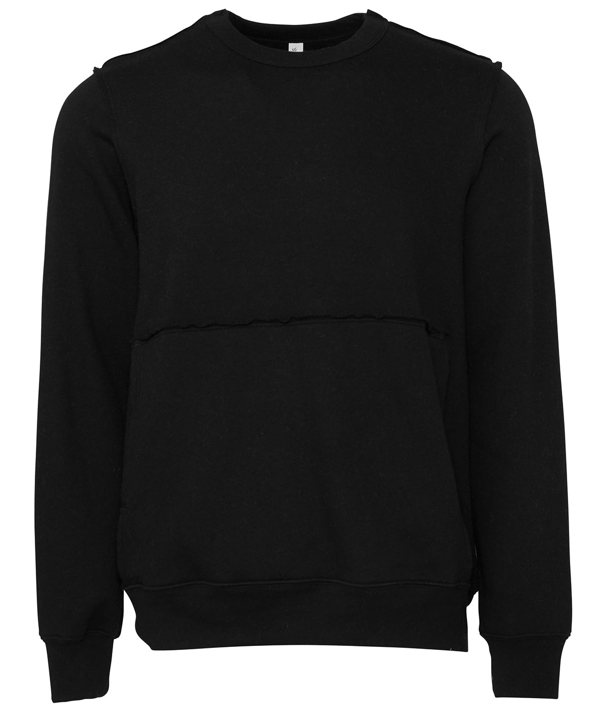 Unisex raw-seam crew pullover