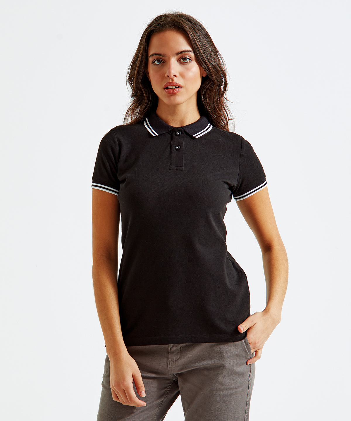 Women's classic fit tipped polo