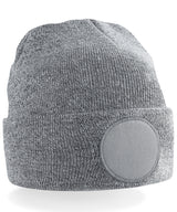 Circular patch beanie
