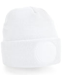 Circular patch beanie