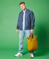 Recycled twin handle roll-top laptop backpack