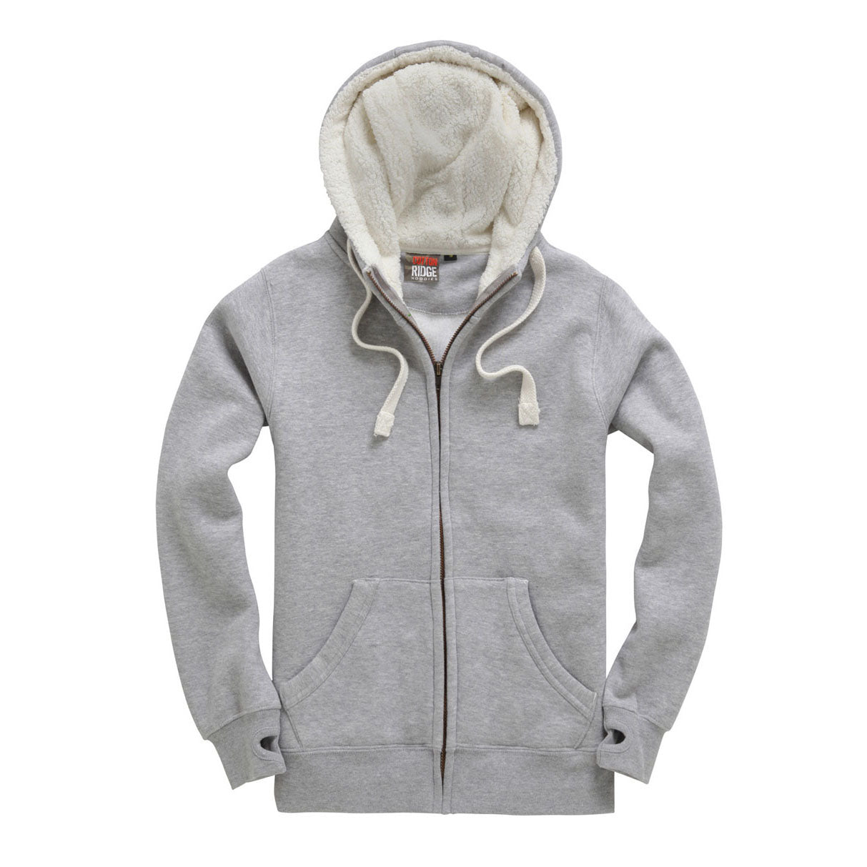 Sherpa Fleece Zip Hoodie-Peach Finished