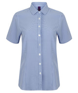 Women's gingham Pufy wicking short sleeve shirt