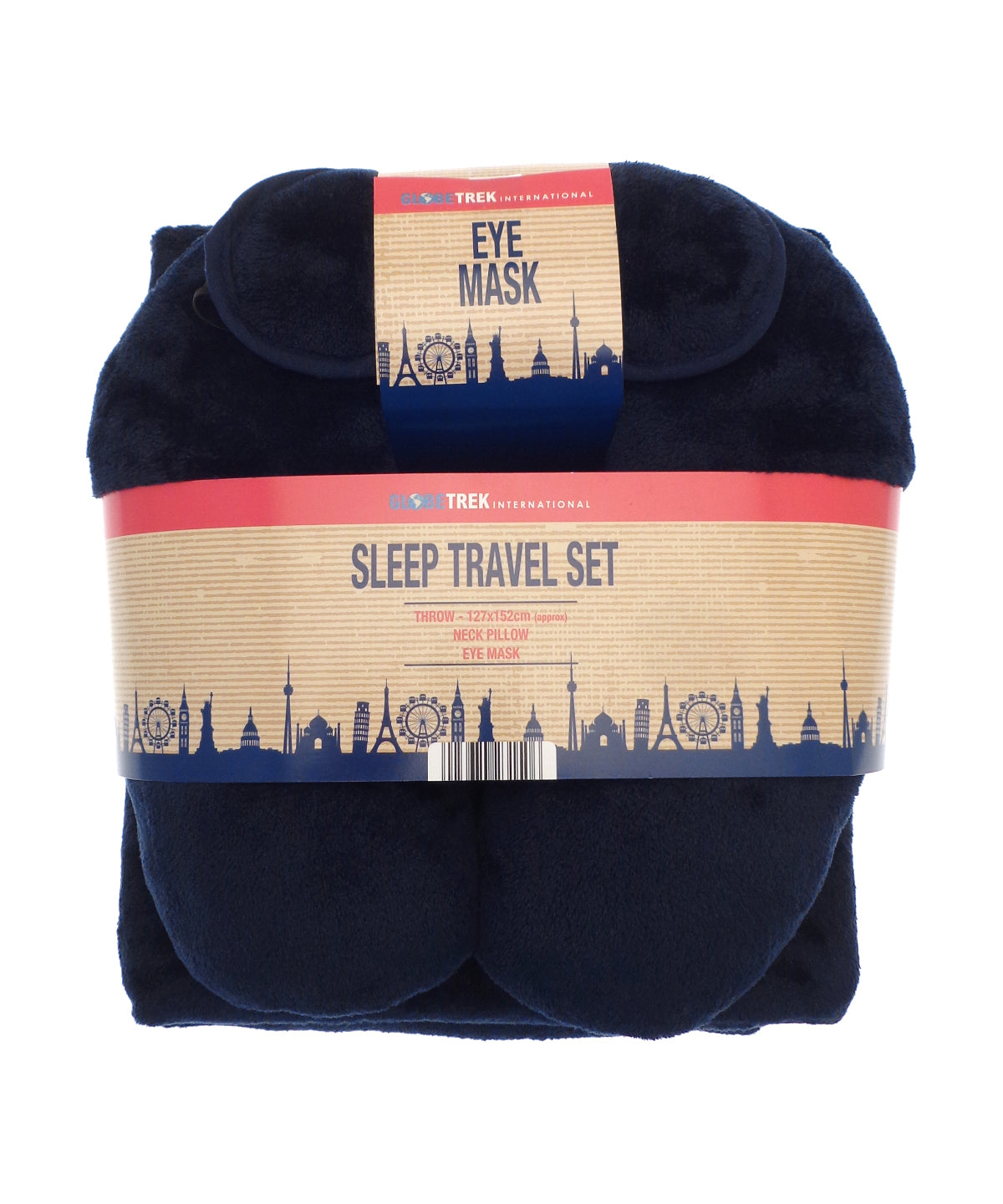 Travel set (neck pillow, eye mask and fleece blanket)