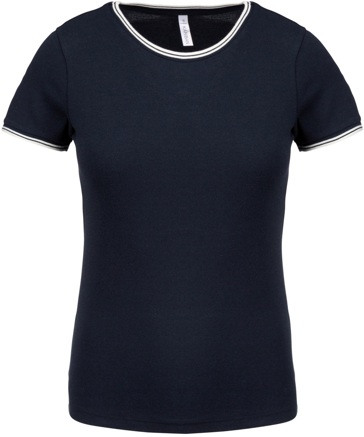 Ladies’ piqué knit crew neck T-shirt