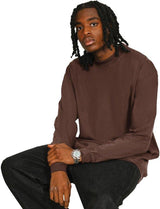 Casual Ringspun Combed 180 Acid Wash Oversize Extended Neck Long Sleeve T