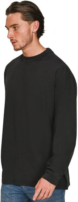 Casual Ringspun Combed 180 Acid Wash Oversize Extended Neck Long Sleeve Tall T