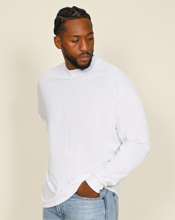 Casual Ringspun Combed 180 Oversize Extended Neck Long Sleeve T