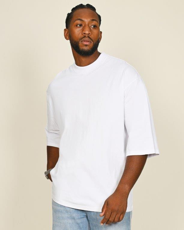 Casual Ringspun Combed 220 Oversize Extended Neck Half Sleeve T