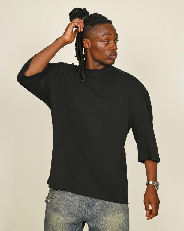 Casual Ringspun Combed 220 Oversize Extended Neck Half Sleeve Tall T